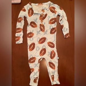 Posh Peanut Football Romper. Like new.